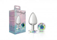 Load image into Gallery viewer, Cheeky Charms Round Clear Iridescent Large Silver Plug
