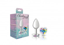 Load image into Gallery viewer, Cheeky Charms Heart Clear Iridescent Small Silver Plug
