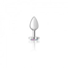 Load image into Gallery viewer, Cheeky Charms Heart Clear Iridescent Small Silver Plug
