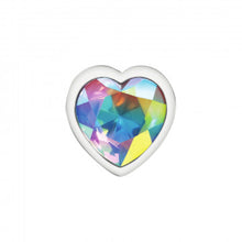 Load image into Gallery viewer, Cheeky Charms Heart Clear Iridescent Large Silver Plug
