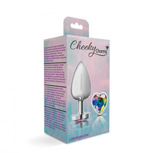 Load image into Gallery viewer, Cheeky Charms Heart Clear Iridescent Large Silver Plug
