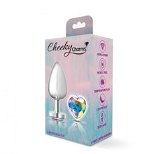 Load image into Gallery viewer, Cheeky Charms Heart Clear Iridescent Large Silver Plug
