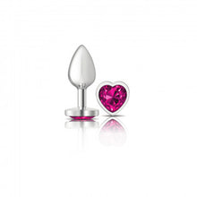 Load image into Gallery viewer, Cheeky Charms Heart Bright Pink Small Silver Plug
