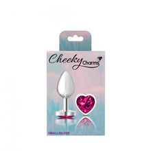 Load image into Gallery viewer, Cheeky Charms Heart Bright Pink Small Silver Plug
