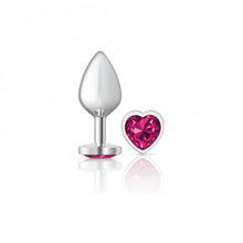 Load image into Gallery viewer, Cheeky Charms Heart Bright Pink Medium Silver Plug
