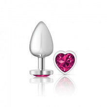 Load image into Gallery viewer, Cheeky Charms Heart Bright Pink Large Silver Plug
