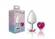 Load image into Gallery viewer, Cheeky Charms Heart Bright Pink Large Silver Plug
