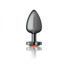 Load image into Gallery viewer, Cheeky Charms Heart Rainbow Large Gunmetal Butt Plug
