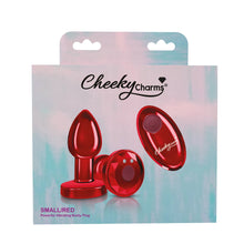 Load image into Gallery viewer, Cheeky Charms Vibrating Metal Plug Red Small W/ Remote
