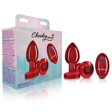 Load image into Gallery viewer, Cheeky Charms Vibrating Metal Plug Red Medium W/ Remote
