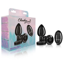 Load image into Gallery viewer, Cheeky Charms Vibrating Metal Plug Gunmetal Medium W/ Remote
