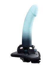 Load image into Gallery viewer, Duo Silicone Dildo (non Vibrating) With Harness Turquoise/black
