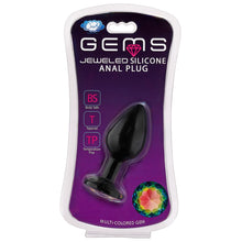 Load image into Gallery viewer, Cloud 9 Gems Black Silicone Anal Plug Medium
