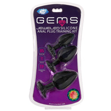 Load image into Gallery viewer, Cloud 9 Gems Black Silicone Anal Plug Kit
