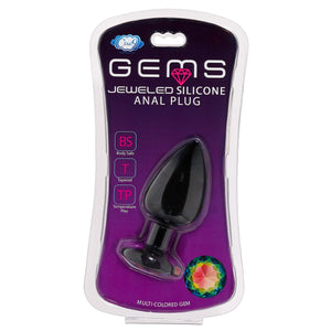 Cloud 9 Gems Black Silicone Anal Plug Large