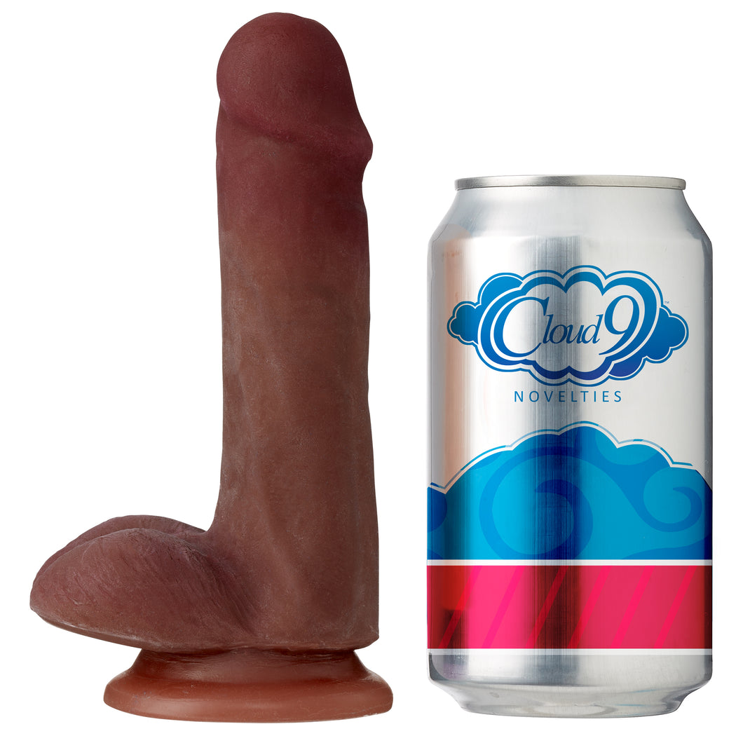 Cloud 9 Dual Density Dildo Touch 6in W/ Balls Brown