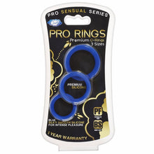 Load image into Gallery viewer, Cloud 9 Pro Sensual Silicone Cock Ring 3 Pack Blue
