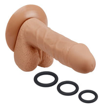 Load image into Gallery viewer, Pro Sensual Premium Silicone Dong W/ 3 C Rings Tan 6 &quot;
