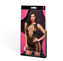 Load image into Gallery viewer, Lapdance Sexy Fishnet &amp; Lace Mini Dress Black O/s
