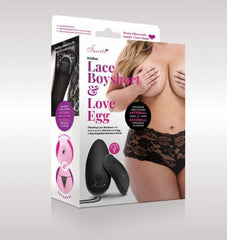 Secrets Vibrating Floral Lace Boy Short Rechargeable Black Queen