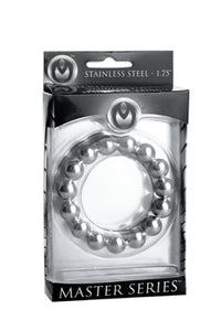 Master Series Stainless Steel Beaded Cock Ring 1.75in