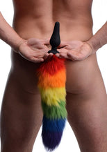 Load image into Gallery viewer, Tailz Rainbow Tail Silicone Butt Plug
