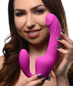 Strap U Royal Rider Vibrating Strapless Strap On Dildo