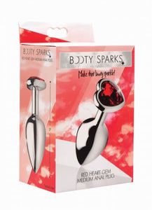 Booty Sparks Red Heart Gem Medium Anal Plug