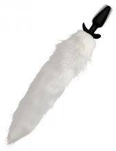 Load image into Gallery viewer, Tailz Vibrating White Fox Tail Slender Anal Plug
