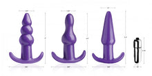 Load image into Gallery viewer, Frisky Thrill Trio Anal Plug Set Purple
