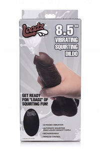 Loadz 8.5in Vibrating Dildo Squirting Dark