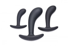 Load image into Gallery viewer, Master Series Dark Delights 3pc Curved Silicone Anal Trainer Set
