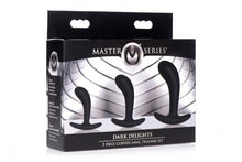 Load image into Gallery viewer, Master Series Dark Delights 3pc Curved Silicone Anal Trainer Set
