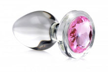 Load image into Gallery viewer, Booty Sparks Pink Gem Glass Anal Plug Medium
