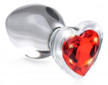 Load image into Gallery viewer, Booty Sparks Red Heart Glass Anal Plug Medium
