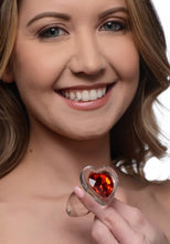 Load image into Gallery viewer, Booty Sparks Red Heart Glass Anal Plug Small
