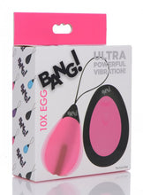 Load image into Gallery viewer, Bang! 10x Vibrating Silicone Egg W/ Remote Pink
