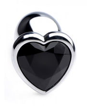 Load image into Gallery viewer, Booty Sparks Black Heart Gem Anal Plug Small
