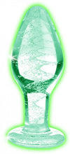 Load image into Gallery viewer, Booty Sparks Glow-in-the-dark Glass Anal Plug Medium
