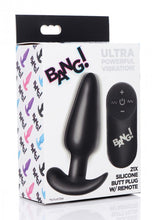 Load image into Gallery viewer, Bang! 21x Vibrating Silicone Butt Plug W/ Remote Black
