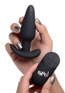 Bang! 21x Vibrating Silicone Butt Plug W/ Remote Black