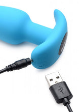 Load image into Gallery viewer, Bang! 21x Vibrating Silicone Butt Plug W/ Remote Blue
