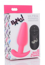 Load image into Gallery viewer, Bang! 21x Vibrating Silicone Butt Plug W/ Remote Pink
