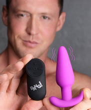 Load image into Gallery viewer, Bang! 21x Vibrating Silicone Butt Plug W/ Remote Purple
