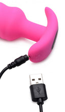 Load image into Gallery viewer, Bang! 21x Vibrating Silicone Swirl Butt Plug W/ Remote Pink
