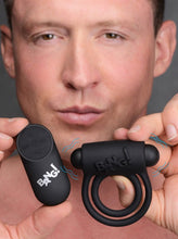 Load image into Gallery viewer, Bang! Silicone Cock Ring &amp; Bullet W/ Remote Black
