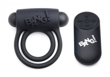 Load image into Gallery viewer, Bang! Silicone Cock Ring &amp; Bullet W/ Remote Black
