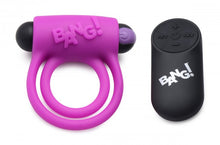 Load image into Gallery viewer, Bang! Silicone Cock Ring &amp; Bullet W/ Remote Purple
