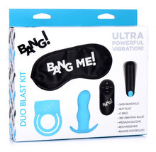 Load image into Gallery viewer, Bang! Duo Blast C Ring Butt Plug Bullet &amp; Blindfold Kit Black
