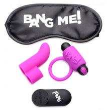 Load image into Gallery viewer, Bang! Couples Love Ring Finger Vibe Bullet &amp; Blindfold Kit Purple
